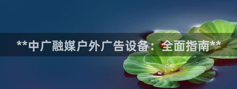 杏宇平台登录步骤：**中广融媒户外广告设备：全面指南**