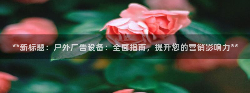 杏宇官方平台官网下载：**新标题：户外广告设备：全面指南，提升您的营销影响力**