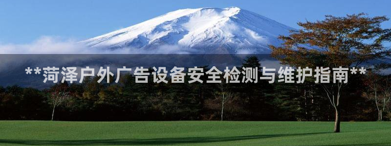 杏宇平台登陆：**菏泽户外广告设备安全检测与维护指南**