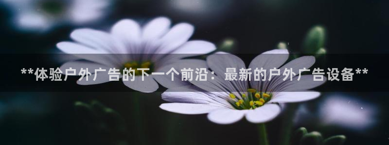 杏宇平台测速链接：**体验户外广告的下一个前沿：最新的户外广告设备**