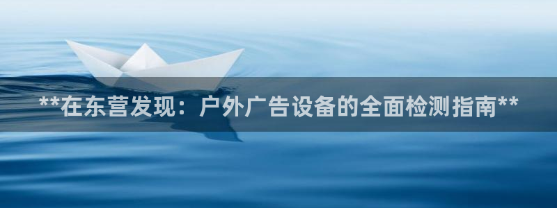 杏宇平台主管：**在东营发现：户外广告设备的全面检测指南**