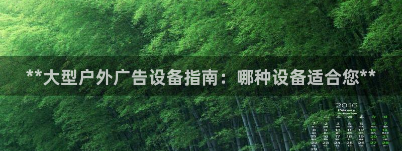 杏宇平台注册登录：**大型户外广告设备指南：哪种设备适合您**