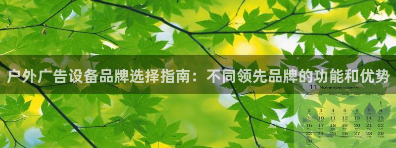 杏宇平台代理怎么样可靠吗：户外广告设备品牌选择指南：不同领先品牌的功能和优势