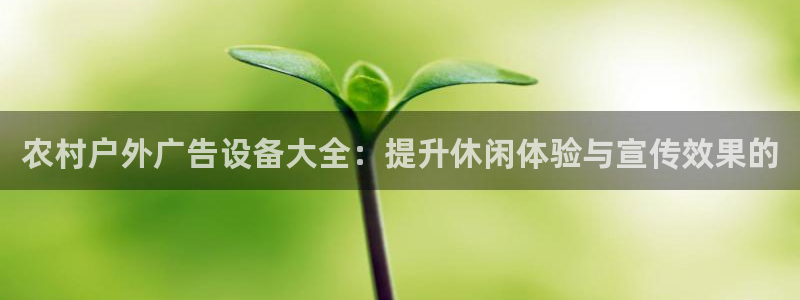 杏宇平台测速链接：农村户外广告设备大全：提升休闲体验与宣传效果的